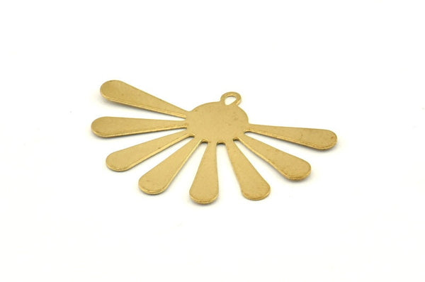 Brass Sun Charm, 12 Raw Brass Sun Charms With 1 Loop, Findings, Earrings (36x24x0.50mm) D1261