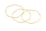 Brass Circle Charm, 12 Raw Brass Wavy Circle Rings, Charms, Connectors (49x0.80mm) D1286