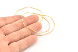 Brass Circle Charm, 12 Raw Brass Wavy Circle Rings, Charms, Connectors (49x0.80mm) D1286