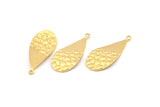 Brass Drop Charm, 12 Raw Brass Drop Charms With 1 Loop, Earrings, Pendants, Findings (30x13x0.80mm) D1211
