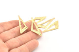Brass Triangle Charm, 24 Raw Brass Triangle Charms With 1 Loop, Charms, Earrings (37x12x0.70mm) D1248