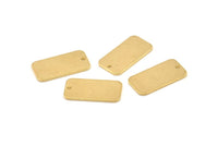 Brass Rectangle Charm, 12 Raw Brass Rectangle Charms With 1 Hole Earrings, Findings (20x10x1mm) D1144