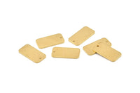 Brass Rectangle Charm, 12 Raw Brass Rectangle Charms With 1 Hole Earrings, Findings (20x10x1mm) D1144