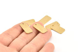 Brass Rectangle Charm, 12 Raw Brass Rectangle Charms With 1 Hole Earrings, Findings (20x10x1mm) D1144