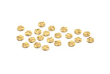 Brass Round Charm, 100 Raw Brass Wavy Round Charms With 1 Hole, Findings (6x1mm) D1147