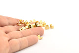 Brass Crimp End, 150 Raw Brass Geometric Cap Connectors With 1 Hole, Findings (6x4mm) D1036