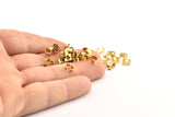 Brass Crimp End, 200 Raw Brass Oval Cap Connectors With 1 Hole, Findings (6x5mm) D1033