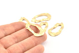 Brass Drop Charm, 8 Raw Brass Irregular Charms With 1 Loop, Earrings, Pendants, Findings (42x21x0.60mm) D1226