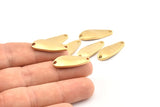 Brass Irregular Charm, 10 Raw Brass Marquise Connectors With 2 Hole, Findings (24x9x1.5mm) D1080