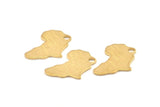Brass Africa Charm, 10 Raw Brass African Continent Pendants With 1 Hole, Findings (24x16x1.2mm) D979