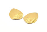Brass Drop Charm, 12 Raw Brass Drop Charms With 1 Hole, Earrings, Findings (25x19x0.60mm) D1203