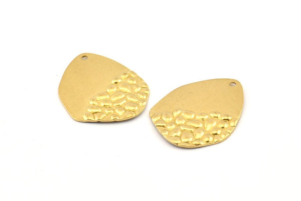 Brass Drop Charm, 12 Raw Brass Drop Charms With 1 Hole, Earrings, Findings (25x19x0.60mm) D1203