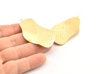 Brass Irregular Charm, 4 Raw Brass Irregular Charms With 1 Loop, Findings, Earrings, Pendants (56x29x0.60mm) D1166