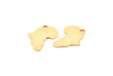 Gold Africa Charm, 2 Gold Plated Brass African Continent Pendants With 1 Hole, Findings (24x16x1.2mm) D979 Q0878