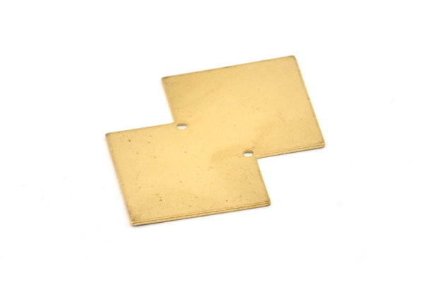 Brass Irregular Charm, 6 Raw Brass Irregular Connectors With 2 Holes, Findings, Pendants (42x28x0.60mm) D971