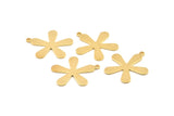 Brass Leaf Charm, 12 Raw Brass Leaf Charms With 1 Loop, Earrings, Pendants, Findings (24x21x1mm) D1049