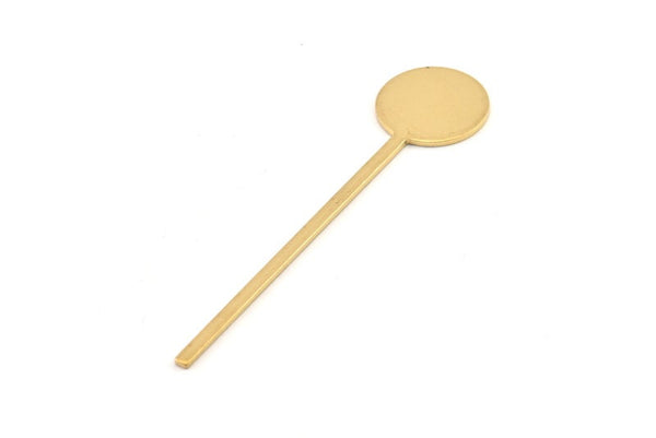 Brass Round Blank, 10 Raw Brass Round Stick Blanks, Findings (64x15x2x1mm) D980
