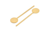 Brass Round Blank, 10 Raw Brass Round Stick Blanks, Findings (64x15x2x1mm) D980