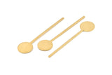 Brass Round Blank, 10 Raw Brass Round Stick Blanks, Findings (64x15x2x1mm) D980