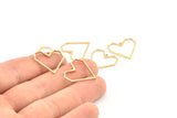 Brass Heart Charm, 24 Raw Brass Heart Charms With 1 Loop, Earrings, findings (20x1mm) D1257