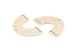Silver U Charm, 2 Hammered Antique Silver Plated Brass U Shaped Connectors With 7 Holes, Pendants, Findings (41x25x1mm) D1169 H1109