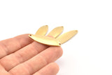Brass Irregular Charm, 6 Raw Brass Marquise Connectors With 2 Hole, Findings (36x10.5x1.5mm) D1174