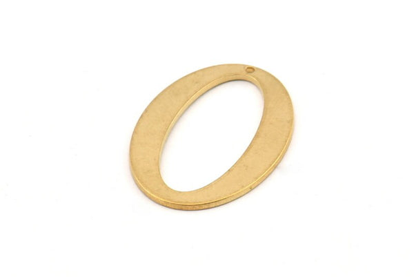 Brass Oval Charm, 10 Raw Brass Oval Charms With 1 Hole, Pendants, Earrings, Findings (28x20x1mm) D983