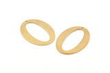 Brass Oval Charm, 10 Raw Brass Oval Charms With 1 Hole, Pendants, Earrings, Findings (28x20x1mm) D983
