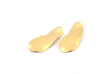 Brass Irregular Charm, 24 Raw Brass Wavy Charms With 1 Hole, Findings (26x11x0.60mm) D1075