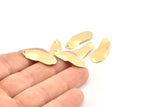 Brass Irregular Charm, 24 Raw Brass Wavy Charms With 1 Hole, Findings (26x11x0.60mm) D1075
