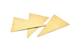 Brass Triangle Charm, 4 Raw Brass Triangle Pendants With 1 Hole, Earrings, Findings (55x35x0.60mm) D1087