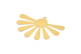 Brass Sun Charm, 12 Raw Brass Sun Charms With 1 Loop, Findings, Earrings (44x29x0.50mm) D969