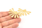 Brass Sun Charm, 12 Raw Brass Sun Charms With 1 Loop, Findings, Earrings (44x29x0.50mm) D969