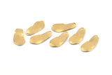 Brass Irregular Charm, 24 Raw Brass Wavy Charms With 1 Hole, Findings (20x9x0.60mm) D1074