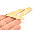 Brass Irregular Charm, 3 Raw Brass Fish Scale Marquise Connectors With 2 Hole, Findings (51x13x2mm) D1035