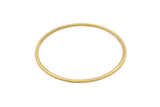 Brass Circle Connector, 12 Raw Brass Circle Connectors (70x2x1mm) D1294