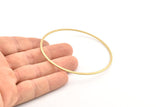 Brass Circle Connector, 12 Raw Brass Circle Connectors (70x2x1mm) D1294