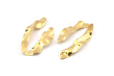 Brass Wavy Charm, 8 Raw Brass Wavy U Shaped Charms With 1 Hole, Earrings, Findings (49x25x0.50mm) D1158