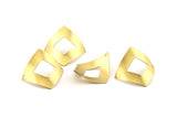 Brass Diamond Charm, 24 Raw Brass Rhombus Connectors With 2 Holes, Findings (24x23x0.50mm) D0430