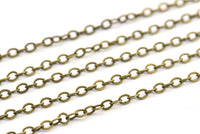 Antique Brass Chain, Antique Bronze Tone Brass Soldered Chain (2.6x2mm) 3m-5m-10m-20m-50m-90m Z192