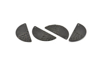 Yarım Daire Charm, 1 Delikli 8 Oksitlenmiş Siyah Pirinç Yarım Ay Charm, Küpeler, Kolye Uçları (28x13x0,80 mm) D975 S1057