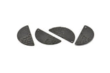 Yarım Daire Charm, 1 Delikli 8 Oksitlenmiş Siyah Pirinç Yarım Ay Charm, Küpeler, Kolye Uçları (28x13x0,80 mm) D975 S1057