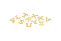 Brass Letter Charm, 26 Raw Brass Letter Alphabets, 1 pc from each Letter , Whole Alphabet