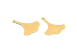 Brass Ginkgo Charm, 50 Raw Brass Ginkgo Leaf Charms With 1 Hole (26x20x0.40mm) A1130