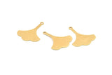 Brass Ginkgo Charm, 50 Raw Brass Ginkgo Leaf Charms With 1 Hole (26x20x0.40mm) A1130