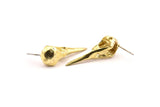 Bird Skull Earring, 2 Raw Brass Bird Skull Stud Earrings (32x11x10mm) N0492 A1290