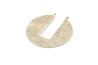 Silver Geometric Pendant,  Antique Silver Plated Brass Geometric Pendants With 2 Loops, Findings (38x36x0.80mm) N0927