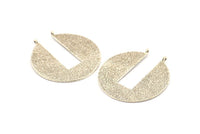 Silver Geometric Pendant,  Antique Silver Plated Brass Geometric Pendants With 2 Loops, Findings (38x36x0.80mm) N0927