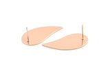 Rose Gold Drop Earring, 2 Rose Gold Plated Brass Drop Stud Earrings (33x16x1mm) D0781 A1166 Q0833