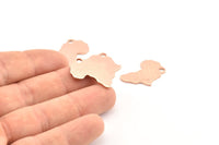 Rose Gold Africa Charm, 2 Rose Gold Plated Brass African Continent Pendants With 1 Hole, Findings (24x16x1.2mm) D979 Q0878